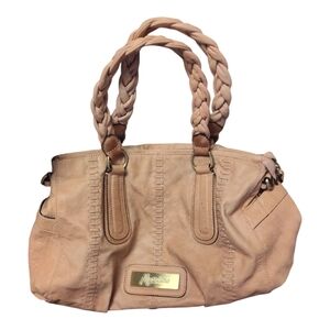 Vintage Marciano Bag with Braided Handles in Beige Pink